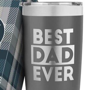Best Dad Ever Travel Coffee Tumbler - 20 oz - Insulated Travel Cup-Grey